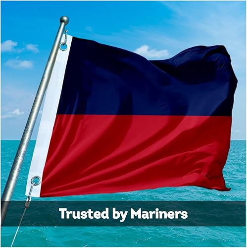 Miniatura 6 de AGAS Echo Code E Marine Signal - Bandera de 1 x 1.25 pies, nailon 200D impreso, cabecera de lona, ojales de latón, bordes cosidos y no destiñen,