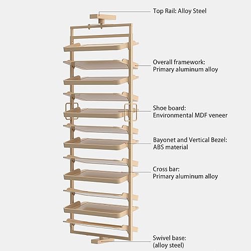 Miniatura 6 de Zapatero giratorio,Estante giratorio de 360,Zapatero cerrado,Zapatero oculto,Soporte giratorio de metal de pie libre,Simple y moderno, para