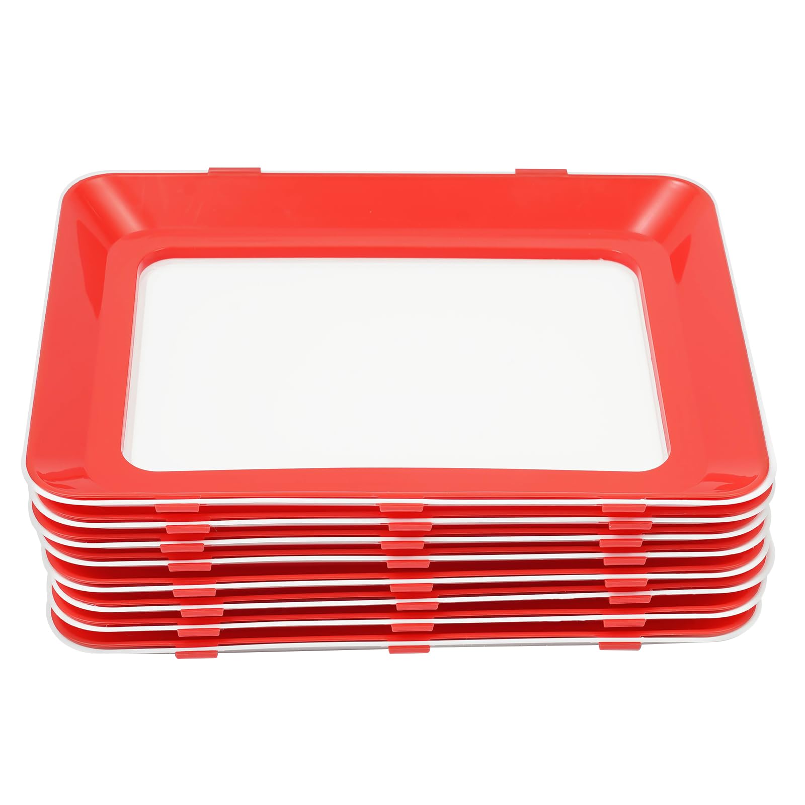 Contenedores de almacenamiento de alimentos, paquete de 8 unidades, plástico PP, sin BPA, película adhesiva hermética incluida, apilable, 30 x 22 x 3 cm, organizador de nevera de gran