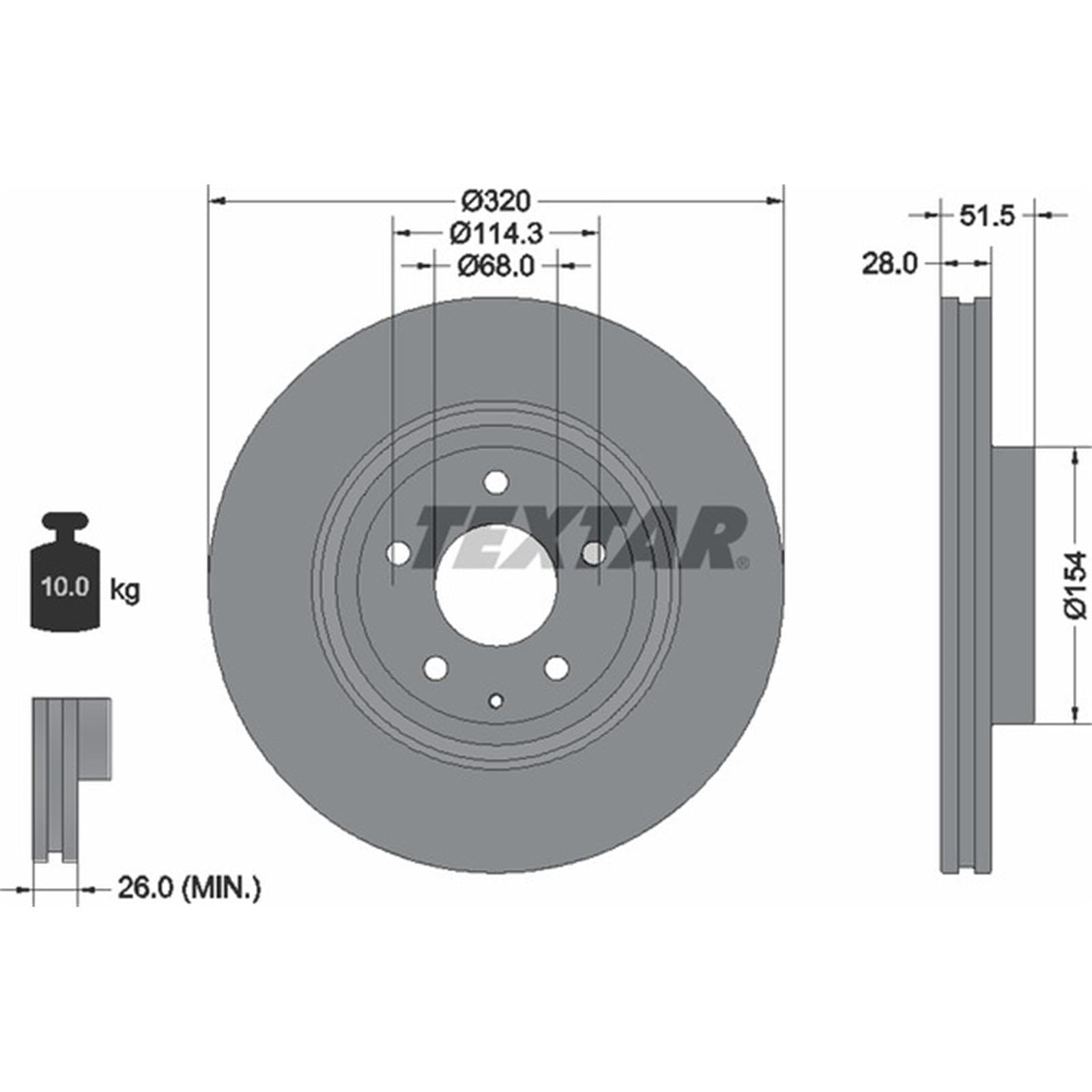 Bremsscheiben 320mm + Beläge vorne für CX-5 KF ab Baujahr 2017