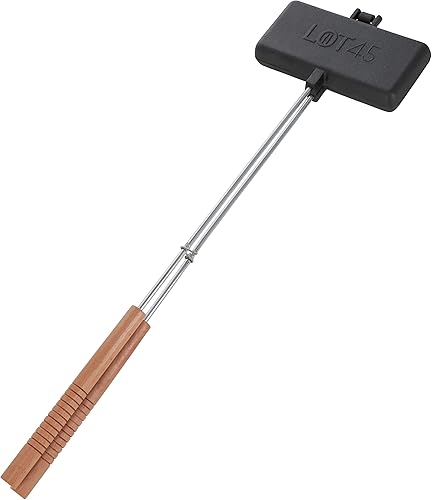 Lot45 Molde para hacer tartas de hierro fundido, 8 x 4 pulgadas, bandeja de cocción para tartas abiertas y fogatas