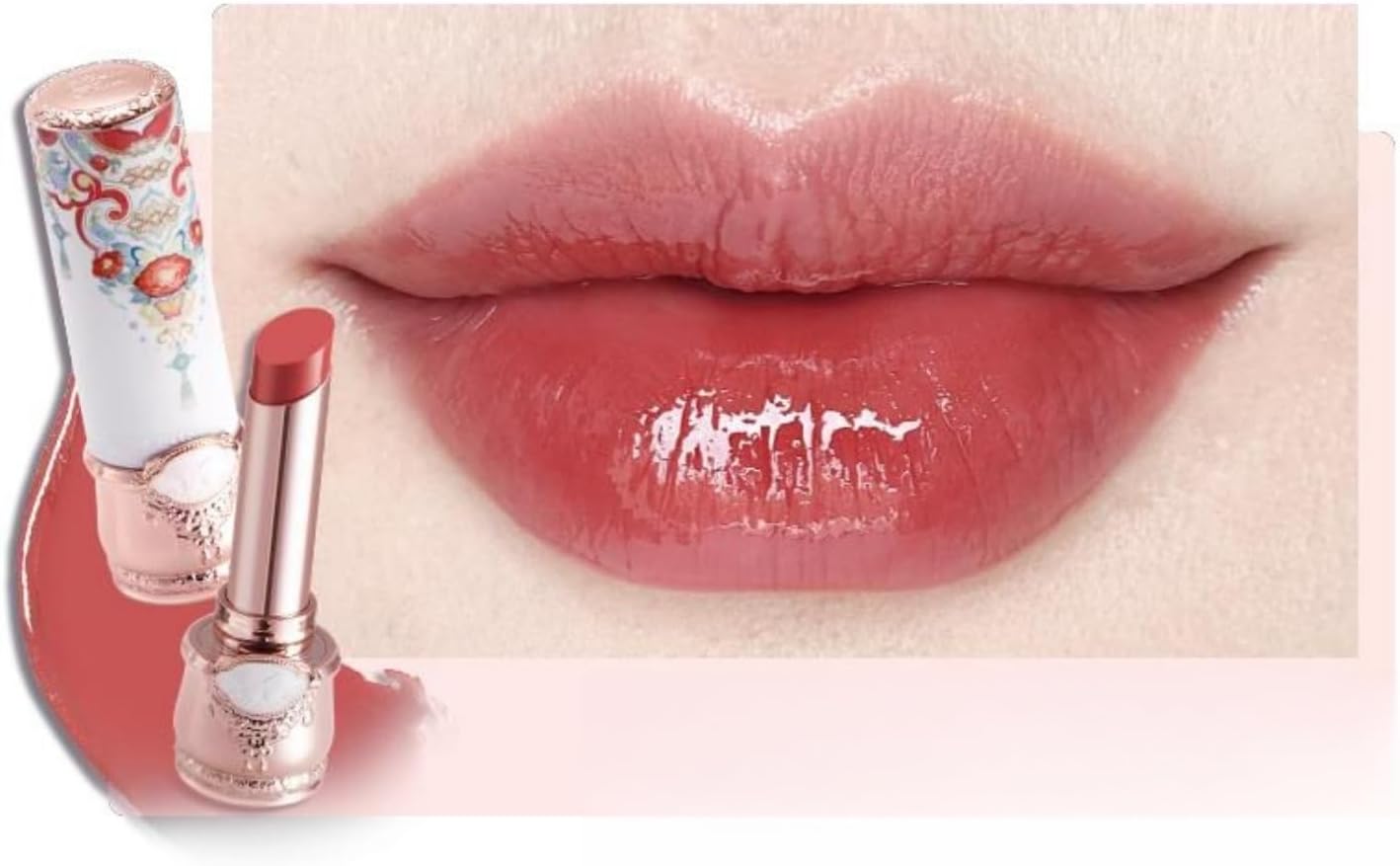 Butterfly Cloud Collar Glossy Lipstick,Hydrating Solid Lip Gloss,Moisturizing Red Tinted Lip Balm,Long Lasting Lip Gloss in Balm for Girls&Women,(C09 Camellia)