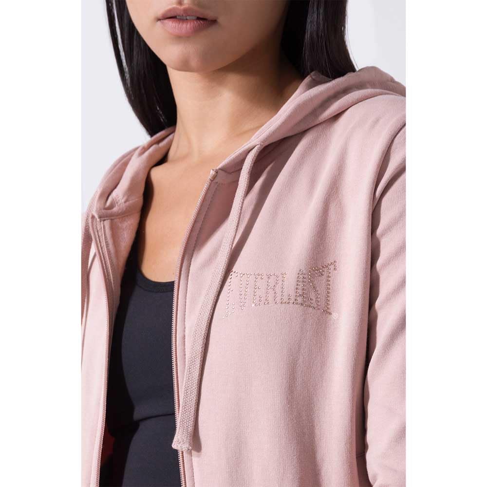 Everlast tuta da ginnastica per donna completo sportivo in cotone felpato set per sport e tempo libero o palestra (IT, Testo, S, Regular, Regular, Rosa/Nero cappuccio)