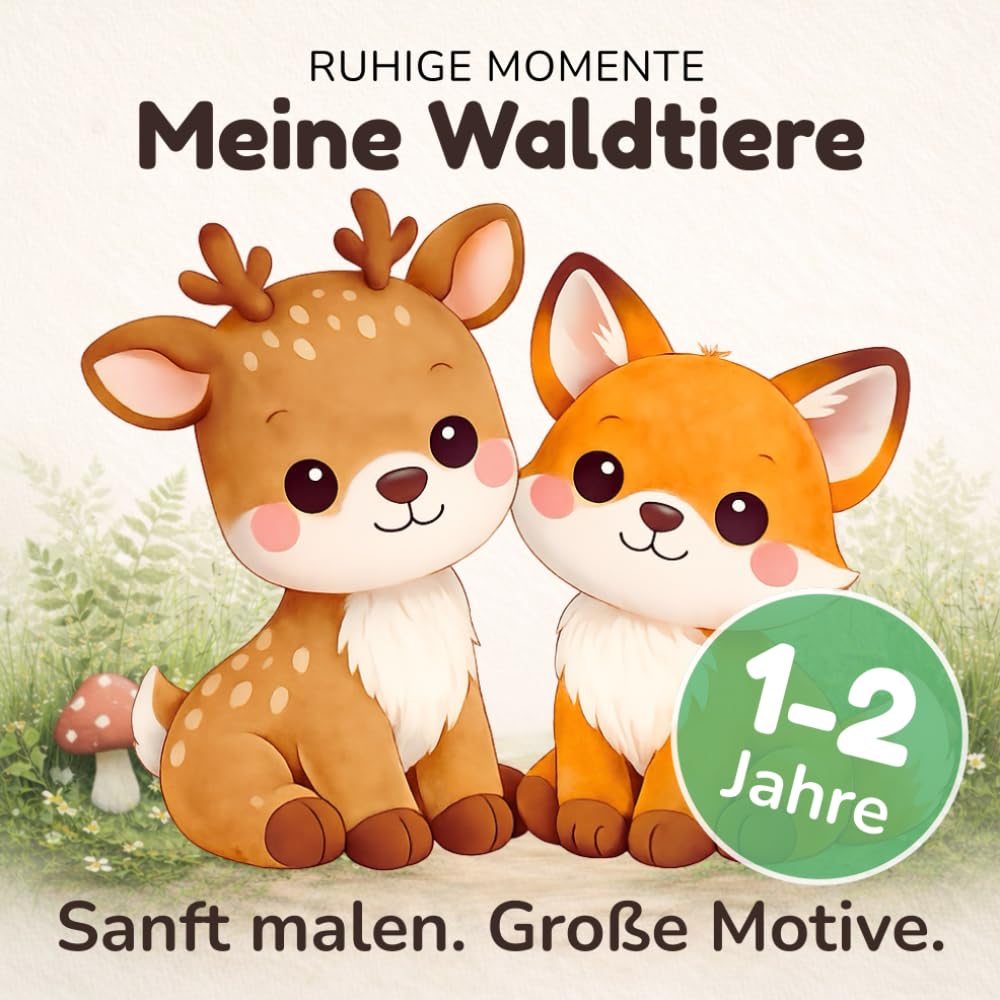 Malbuch ab 1 Jahr – Meine Waldtiere: Großes Kritzelbuch für Kleinkinder ab 1 Jahr | Erste Tiermotive aus dem Wald | Fördert Feinmotorik (Ruhige Momente – Malbücher ab 1 Jahr)