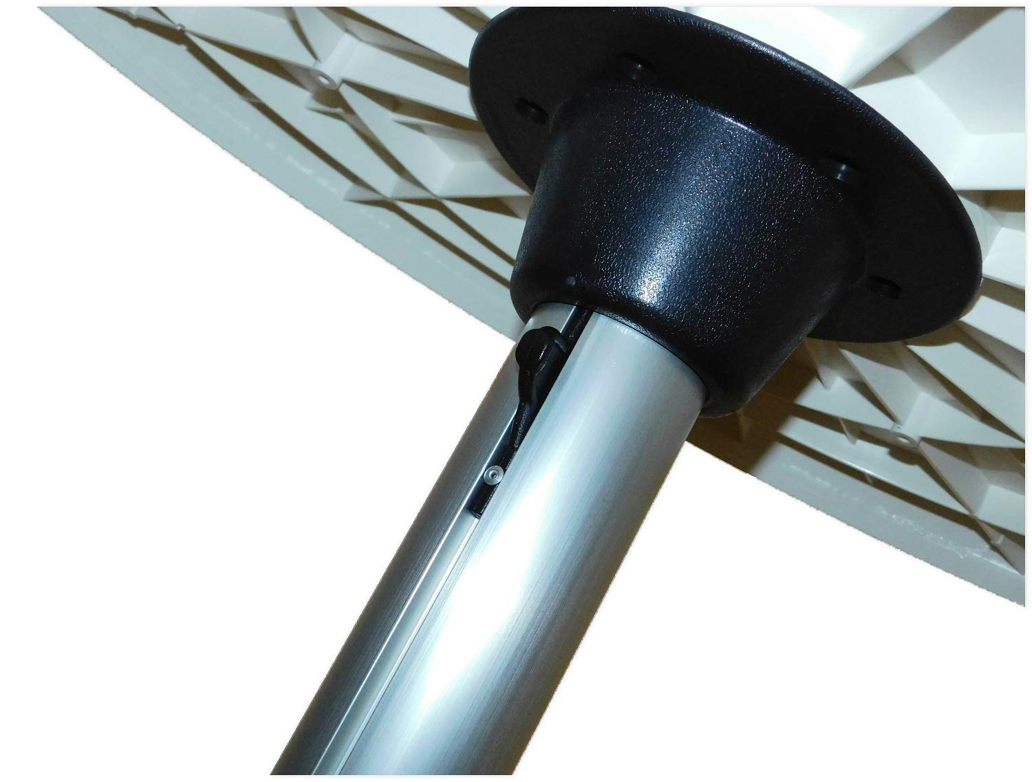 Saarwebstore Zestaw stołów z tworzywa sztucznego, z aluminiową nogą i nóżką, różne rozmiary i kształty, stół kempingowy, do kampera, rozmiar okrągły, Ø 610 mm