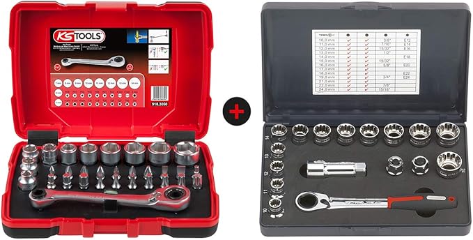 KS TOOLS 911.4301-1 Coffret de douilles et d'embouts KS, 30 pièces - 14 Torx 30 mm 75 mm - One