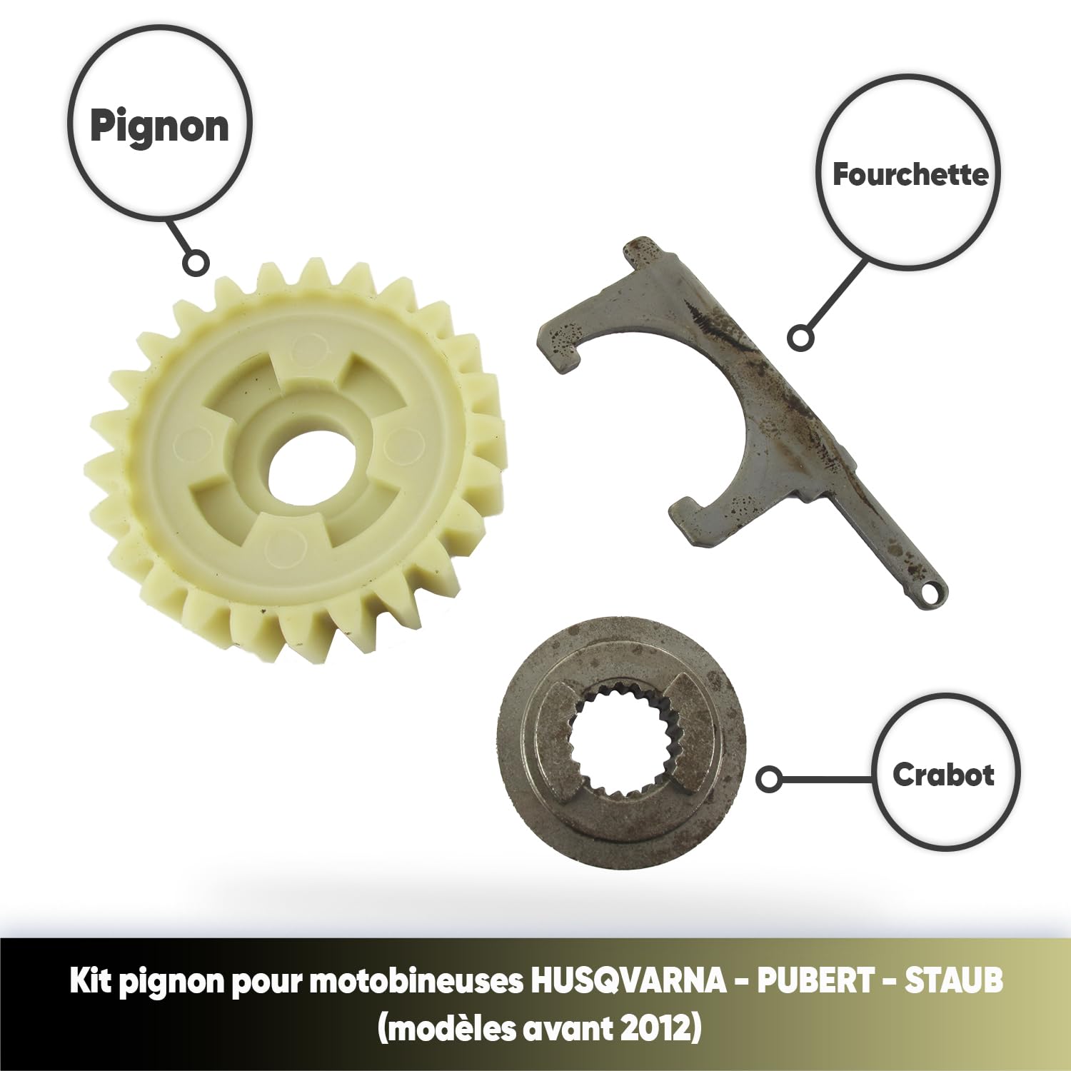 GREENSTAR - Pignon De Démarreur - Réparation Boîtier Inverseur Motobineuses 0306040001 - Pour Moteurs HUSQVARNA, PUBERT & STAUB (Modèles Avant 2012) - Pièce D'Origine 519653092, 0002050008, 70127318
