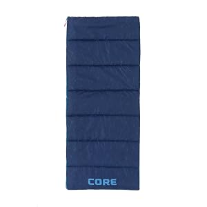 CORE 50 Degree Youth Sleeping Bag Lightweight Compact for Boys Girls Perfect for Indoor or Outdoor Use Camping