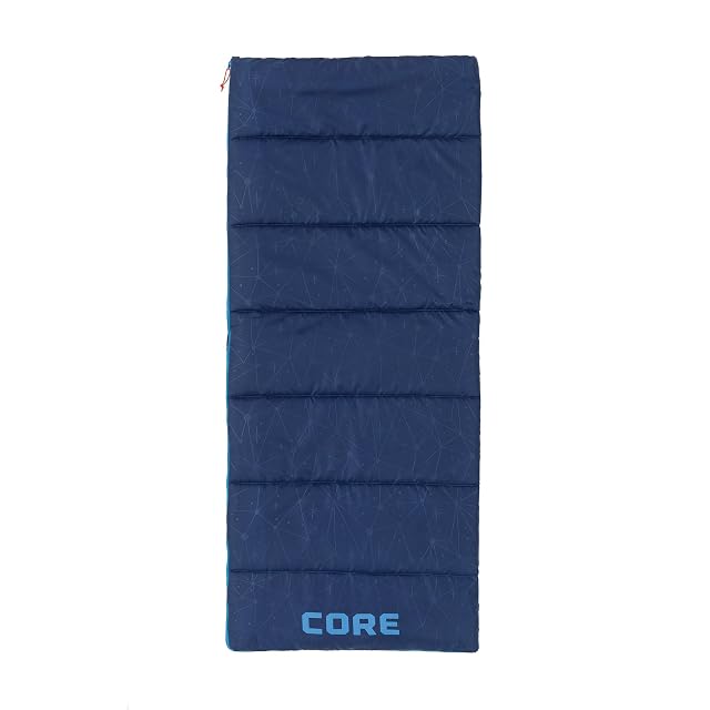 CORE 50 Degree Youth Sleeping Bag Lightweight Compact for Boys Girls Perfect for Indoor or Outdoor Use Camping