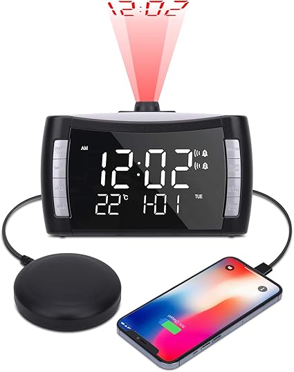 Despertador digital para dormitorios, reloj despertador doble ...