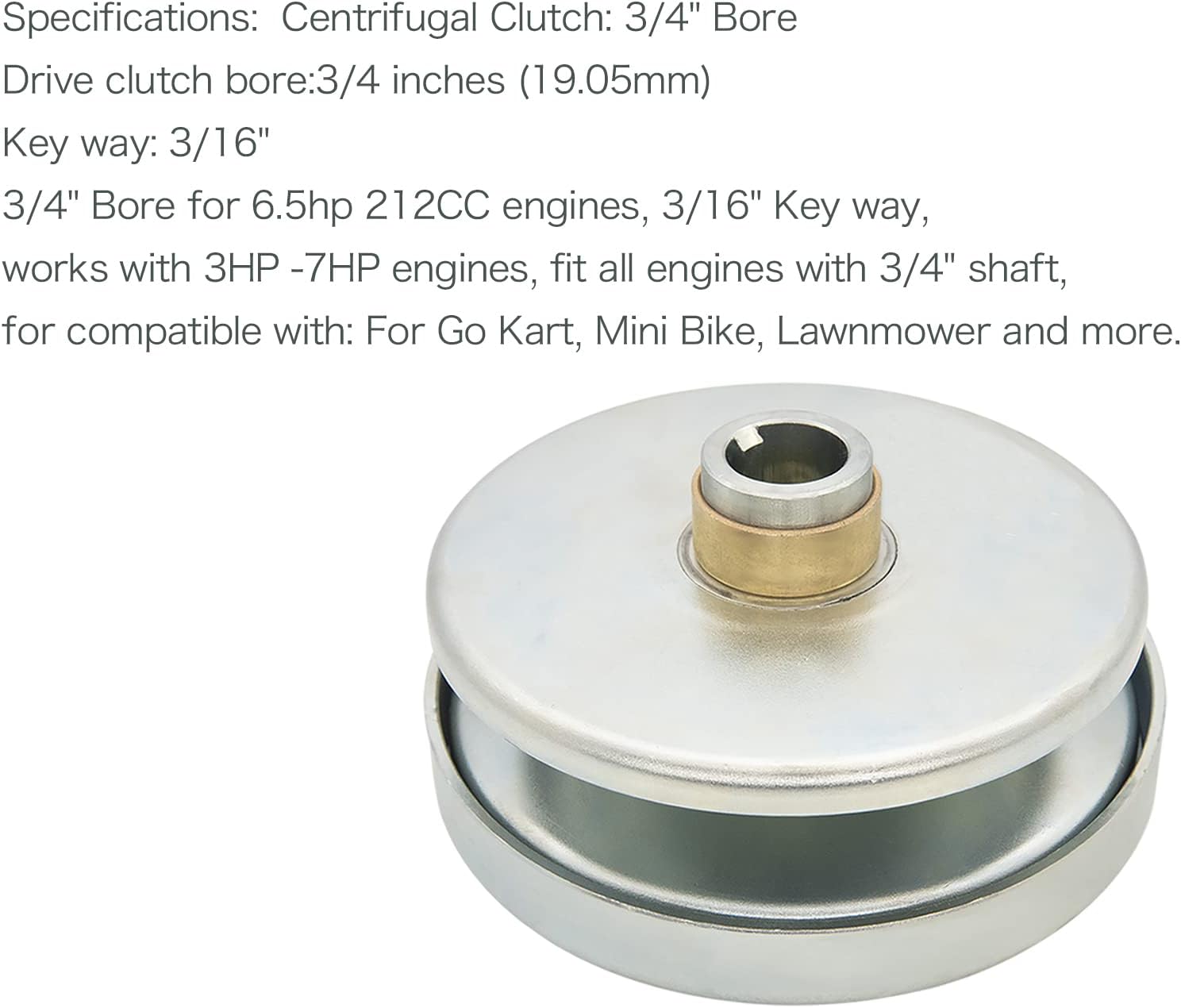 30 Series 6.5 HP 212CC Torque Converter Clutch Driver Pulley Go Kart