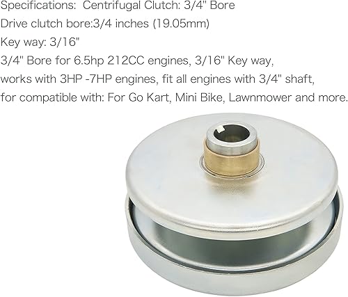 Miniatura 3 de Serie 30 6.5 HP 212CC convertidor de par de embrague polea Go Kart/Mini Bike Comet Manco 3/4 pulgadas de diámetro máximo de par reemplazo, con