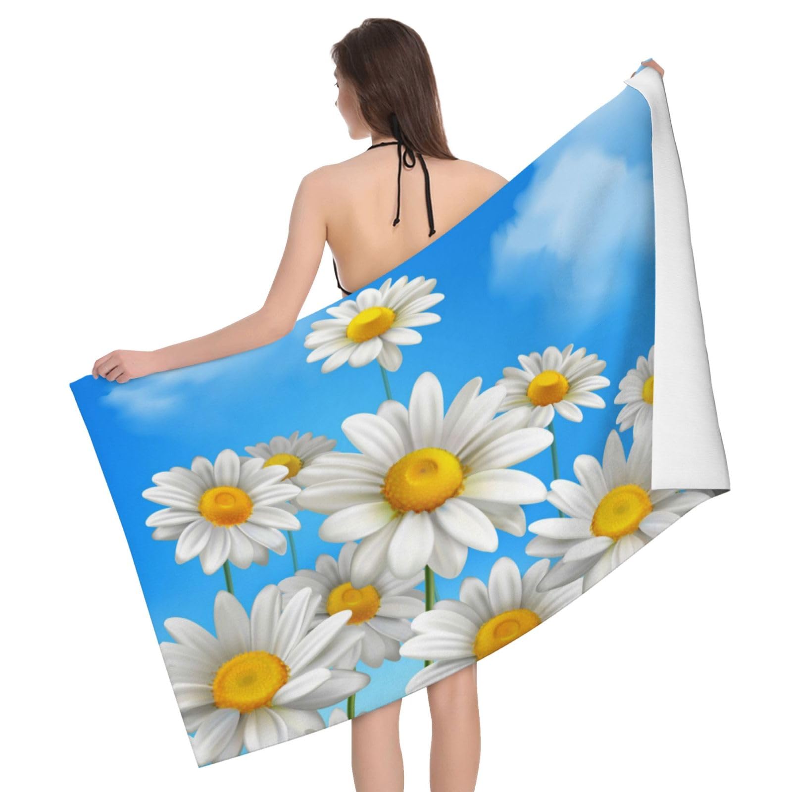 LSRCPD Microfiber Beach Towels For Adults & Kids, Spring Flowers Bath Towels, Oversized Sand Free Towel for women, Absorbent Quick Dry Beach Towels For Travel Swimming Camping Yoga Sports, 130x80cm