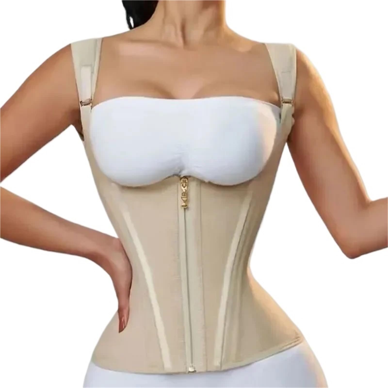 Body Moldeador Mujer Faja moldeadora de cuerpo for mujer, chaleco compresión doble, corsé entrenamiento cintura con cremallera ajustable