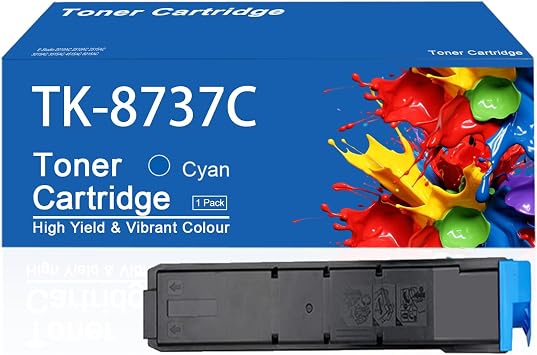 TK-8739 Toner Cartridge Compatible for Kyocera TK-8739 TK-8739C Cyan Toner Cartridges Work for Taskalfa 7353ci 8353ci Printer