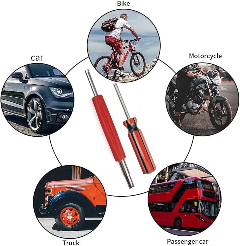Kit 5 Estrattori Per Valvole Pneumatici | Cacciavite Per Rimozione Anima Valvola | Universale Per Auto, Moto, Camion, Bici - 2