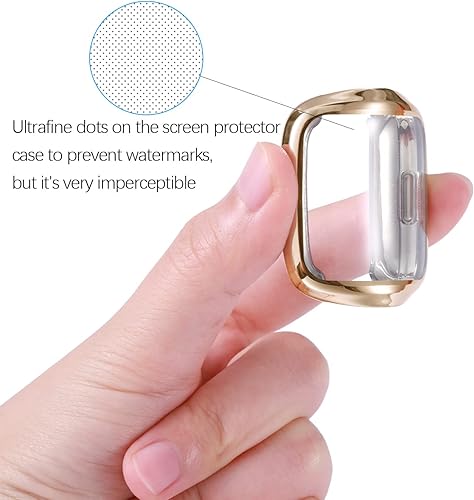 Vista 4 de Wepro Funda protectora de pantalla compatible con reloj inteligente Fitbit Versa 2, paquete de 3 fundas de TPU suave compatibles con reloj Fitbit