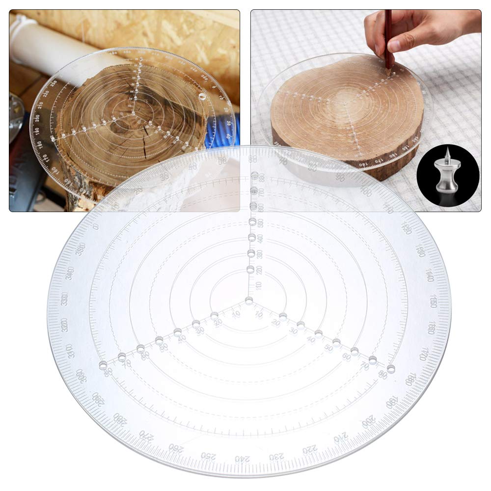 Compas De Centrage Transparent Pour Tournage Bois – Trouve Le Centre Facilement, Diamètre 20cm, Idéal Pour Bols, Plateaux, Projets Créatifs !