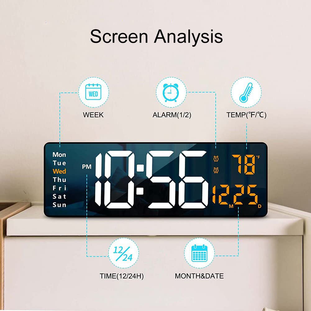 HORLOGE ÉLECTRONIQUE MURALE NuméRique D'Affichage De La TempéRature