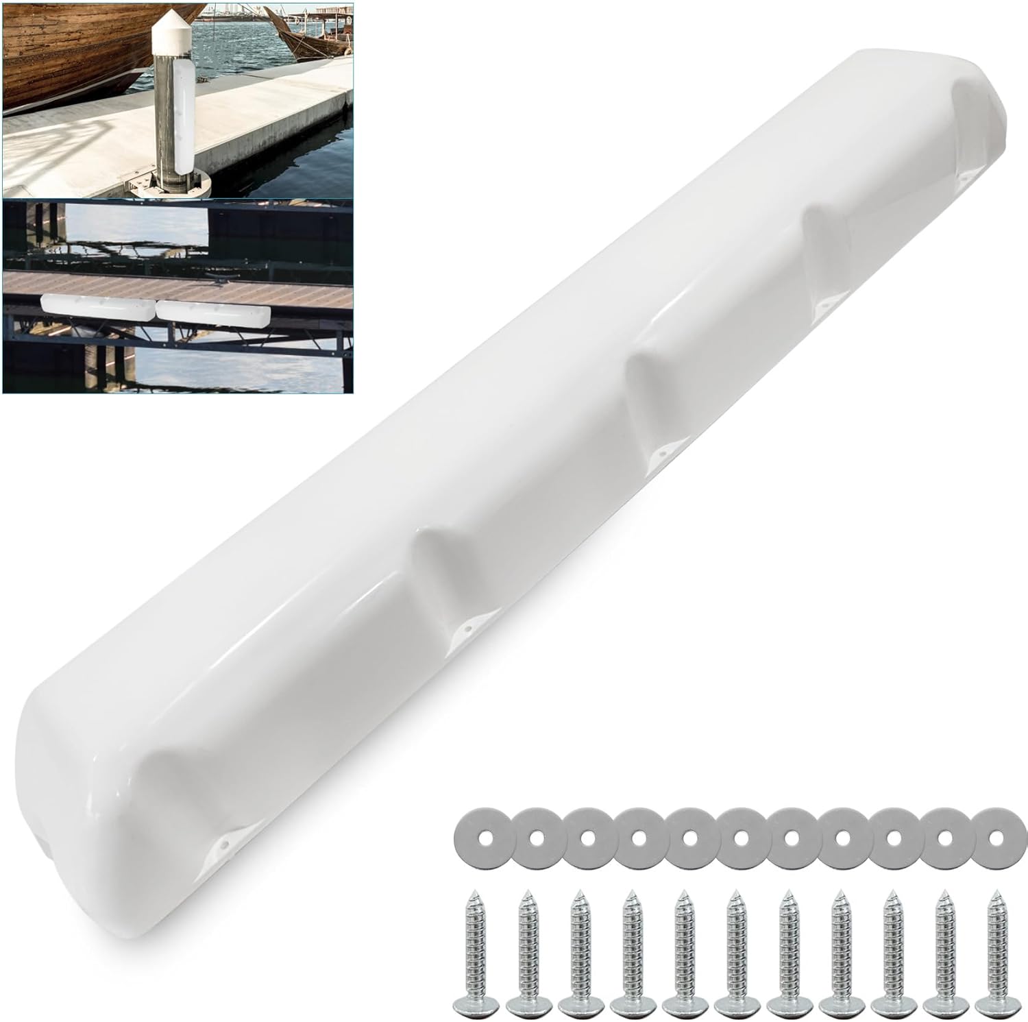 Photo 1 of  Boat Dock Fender with Screws,PVC Marine for Boat Dock Vertical Pole Post or Corner Dock(24 inch,38 inch,48 inch,72 inch,31.5 inch) 