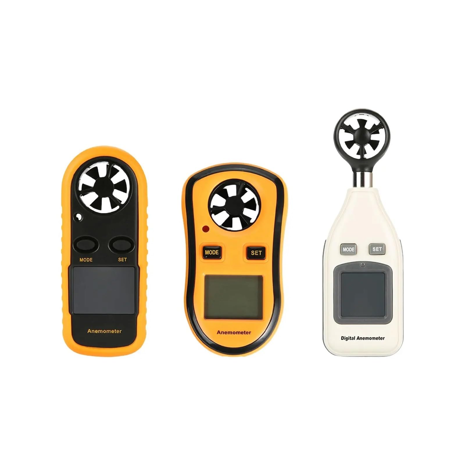 Windgeschwindigkeitsmesser, Luftmengenmesser, Messung der Windgeschwindigkeit, digitales Anemometer, Handheld for Golf, Fliegen, Segeln, Zuhause, Surfen(White 5.25x16cm)