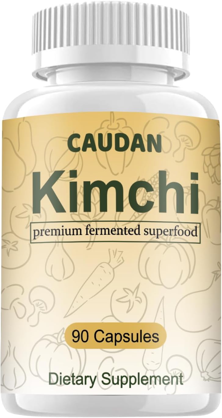 Kimchi Capsules, Kimchi Supplement, Probiotics & Enzymes Supports Gut & Digestive Health, Taste Well, Fermented Superfood for Antioxidant Support, 90 Vegan Capsules