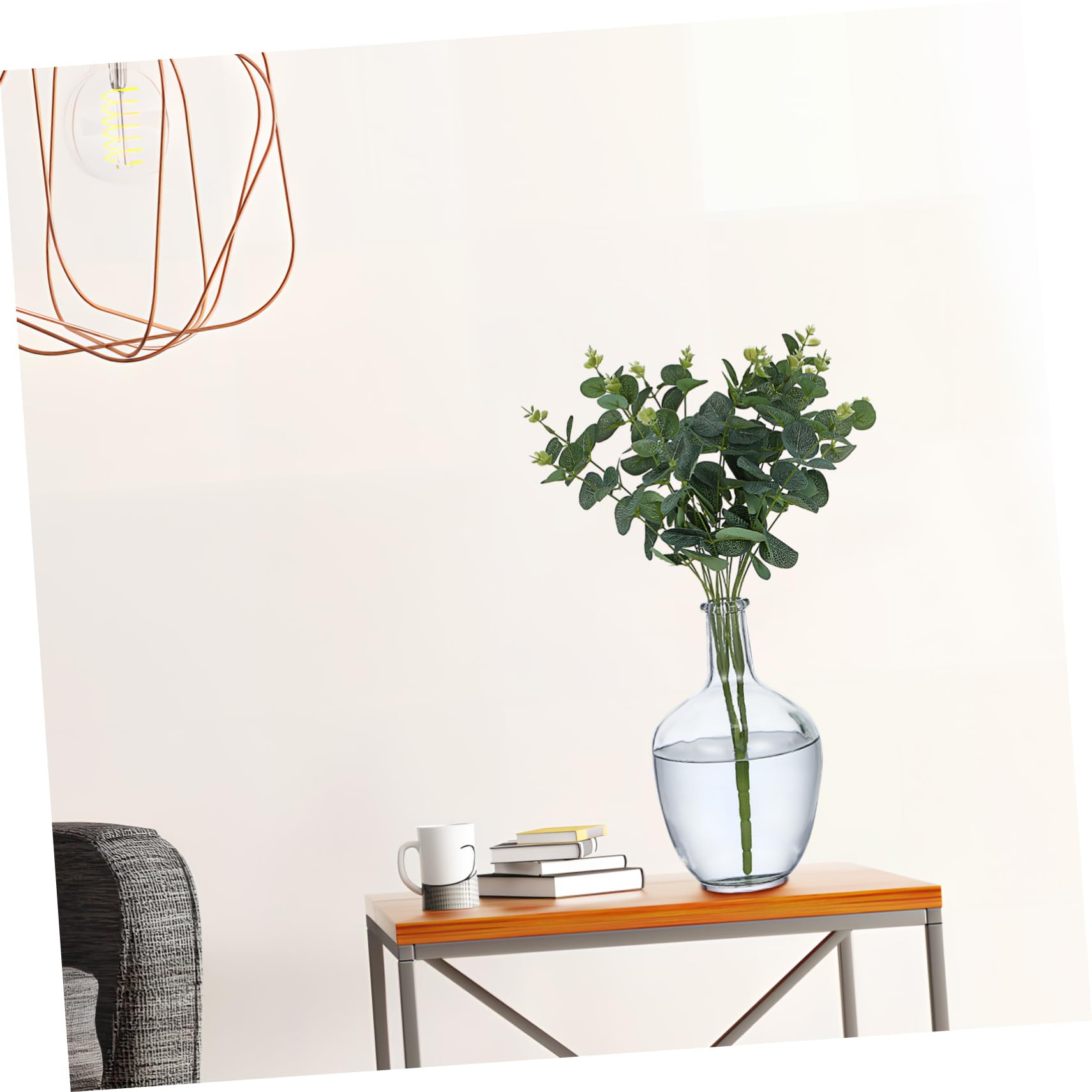 Jarrón de Decorativo con Cuello Estrecho para Arreglos Base Estable para Bodas y Decoración del Jarrón Transparente para de Mesa