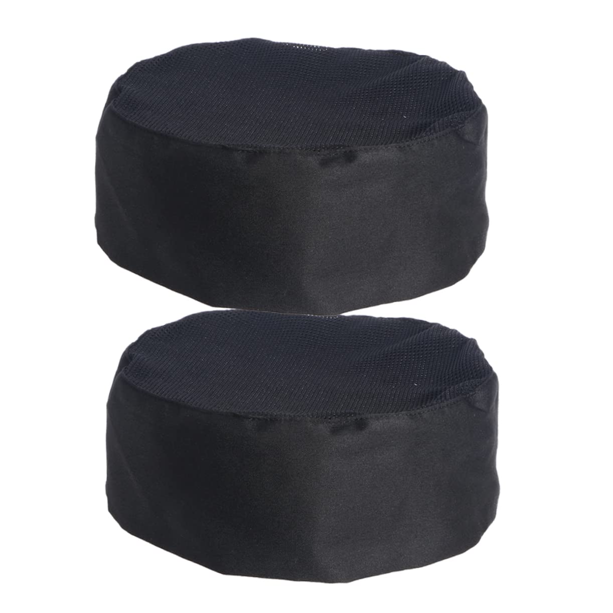 Ipetboom 2Pcs Adjustable Black Mesh Chef Hats for Professional Catering Breathable Design for Cooking Baking