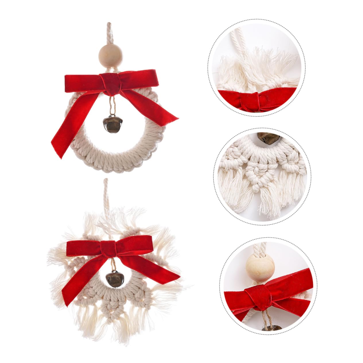 Zerodeko 6pezzi Ornamenti Decorativi Campana Intrecciati Per Decorazioni Natalizie Pendenti Fatti Mano Per Festeggiamenti e Foto Per Alberi Di Natale e Eventi Festivi