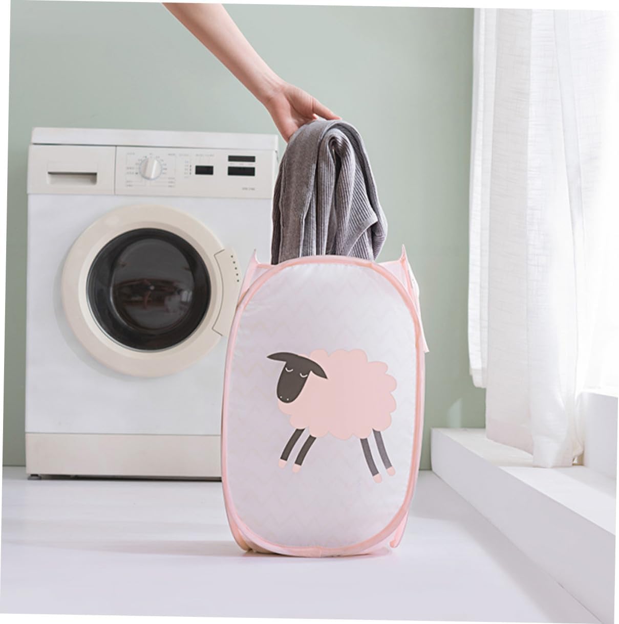 PRETYZOOM 2pcs Cute Foldable Laundry Hamper Handle Storage Basket for Organizing Toys and Clothes for Home Use Sheep Elephant