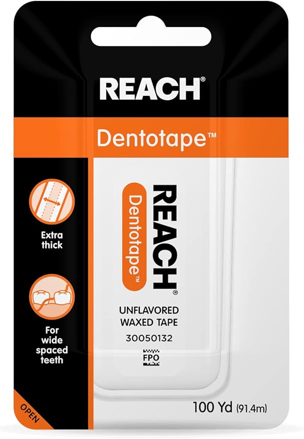 Reach Dentotape Waxed Dental Floss with Extra Wide Cleaning