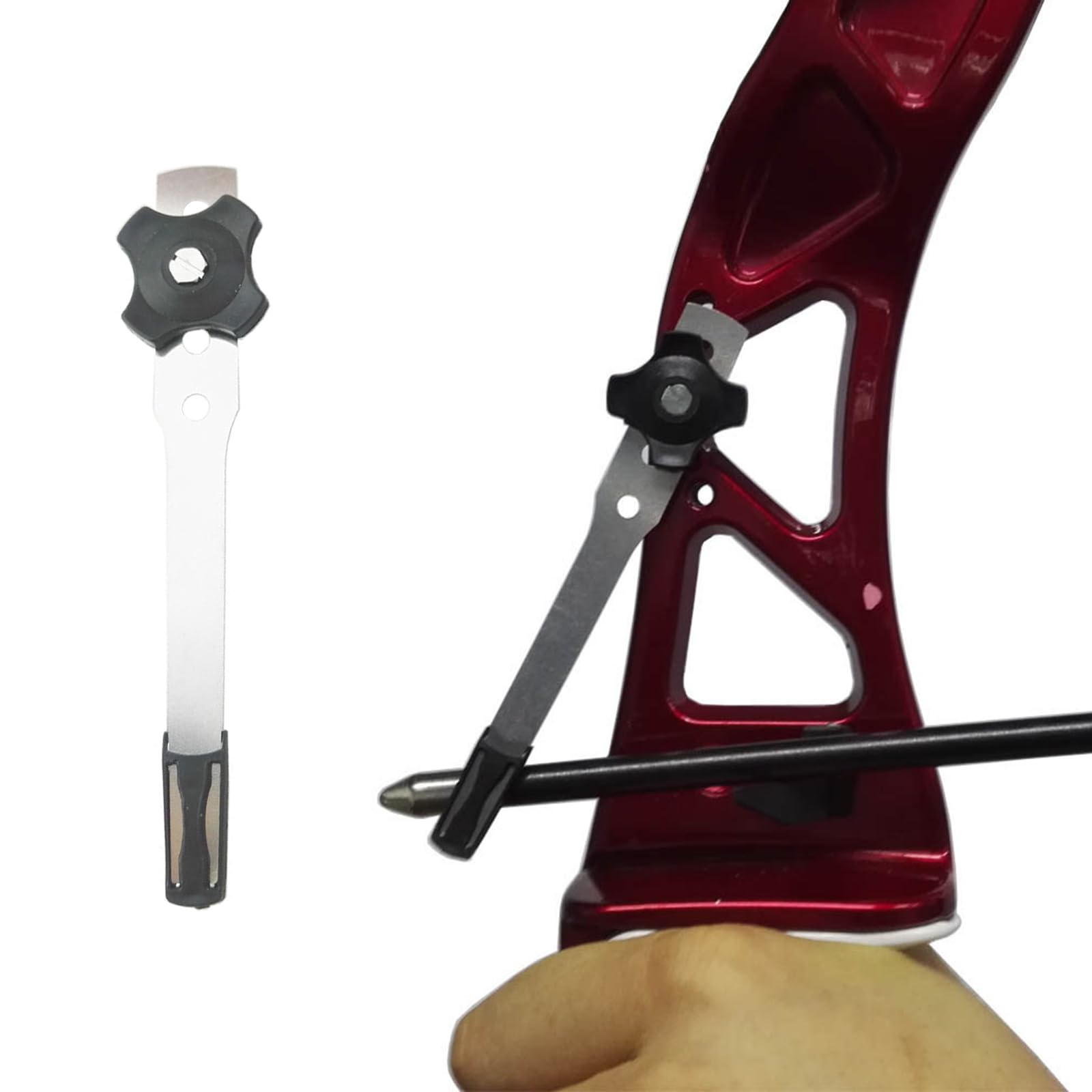 Clicker Pour Arc Recurve Fauhapyway - Alliage D'aluminium, Ressort Acier, Corde De 51cm, Aide Au Positionnement (noir)
