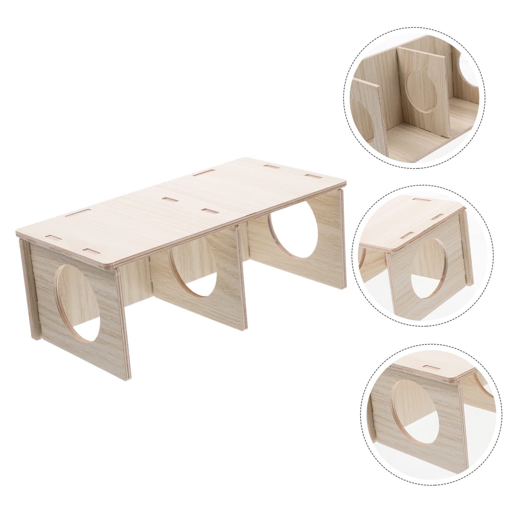 Mipcase Casa De Madera Maciza para Hámster Casas y Escondites De Chinchilla Piel De Conejo Casa De Madera para Animales Pequeños Laberinto De Hámster Casa De Abejas Guinea Deportes