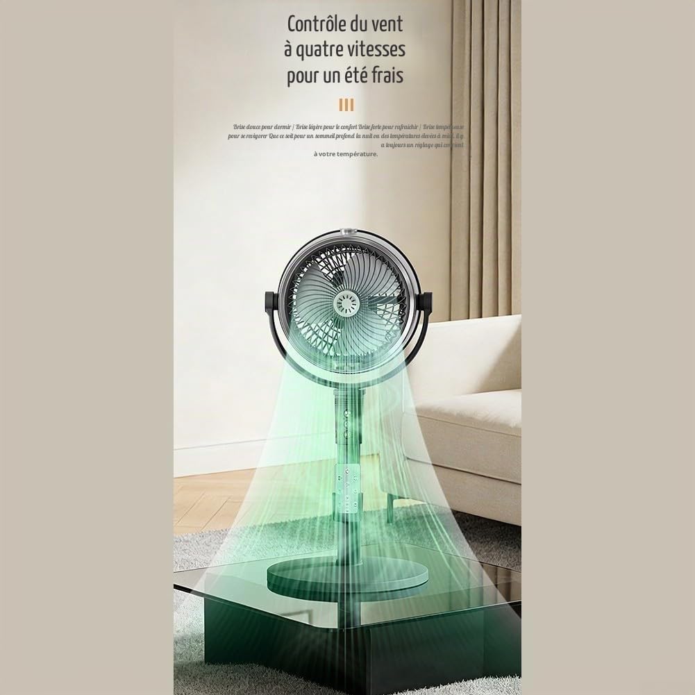 Ventilateur de Brumisation Portable, Ventilateur de Brumisation Extérieur avec Réglage 4 Vitesses, Ventilateurs Oscillants sur Socle avec Kit de Brumisation, Ventilateurs de Refroidissement