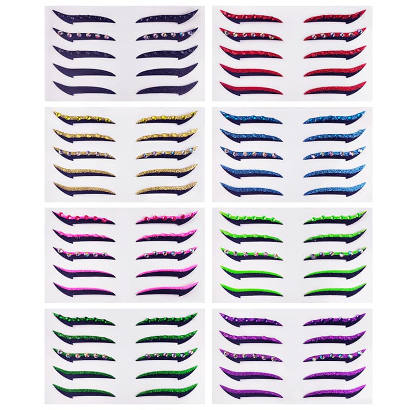 MAIN Eyeliner Sticker, 5 pares de stickers glitter para ojos miniatura 2