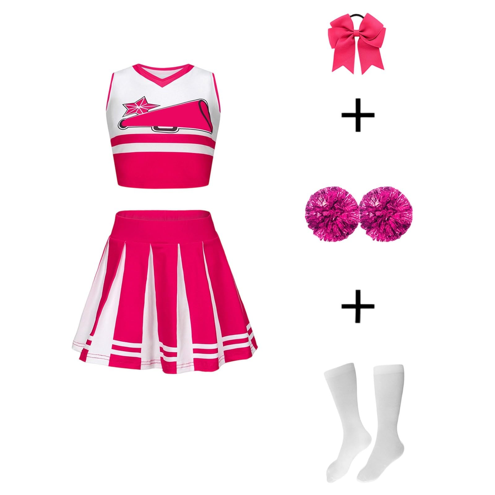 Elegante disfraz de animadora para niñas, ideal para actuaciones de danza en la corte y fiestas infantiles