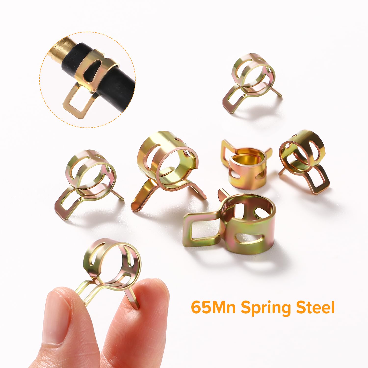 Namvo Federbandklemmen-Sortiment – 160 Stück In 8 Größen (6-17 Mm) Für Kraftstoff-, Wasser- & Luftschläuche
