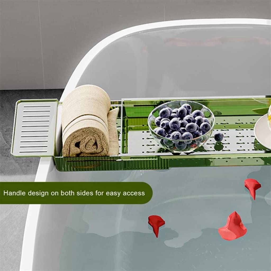 Bandeja extensible para bañera, estante de gran capacidad con drenaje rápido, ideal para relajación y experiencia de spa