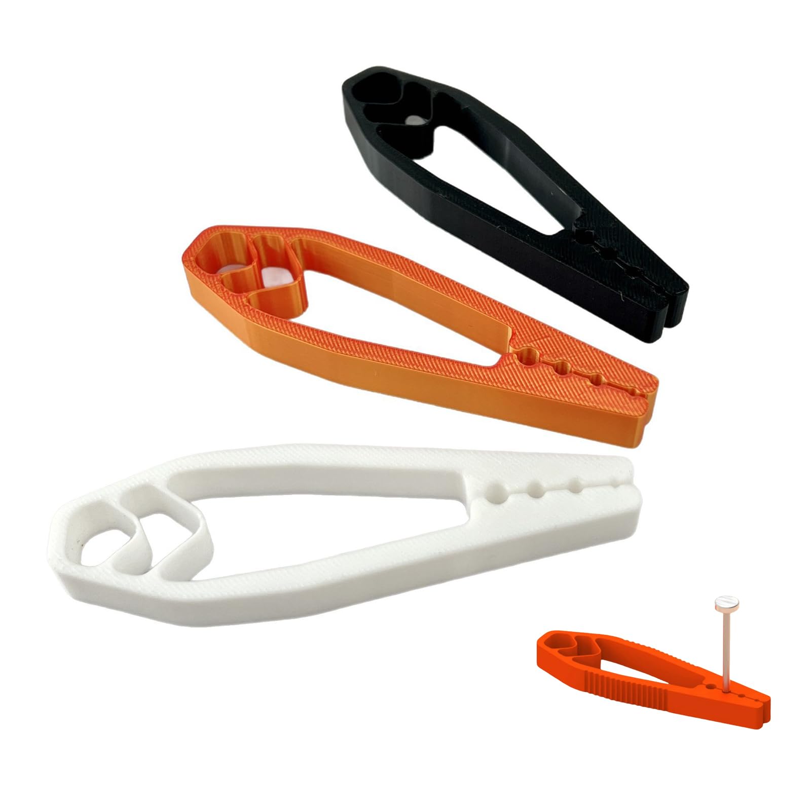 3Pcs Nail Holders for Hammering - Portable Nail Pliers for Fingers Safety, Plastic Nail Holders with 3 Dia Holes for Basic Assembling and Woodworking