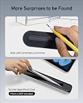 Ergounion 3 en 1 Support pour ordinateur portable en silicone pour bureau - Support d'ordinateur Riser pour ordinateur portable pour le dactylographie ou la lecture ergonomique, porte-boîte de crayon pour Apple Pencil 1st/2nd Gen, Règle colorée 9"(24cm) - Midnight