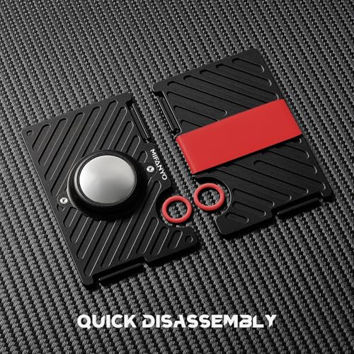 Image of Minimalist Wallet for Men with Air tag Holder(Not Included AirTag), Rfid Blocking Metal Wallets with Money Strap, Slim Front Pocket Aluminum Card Holder, Black, LKA-04