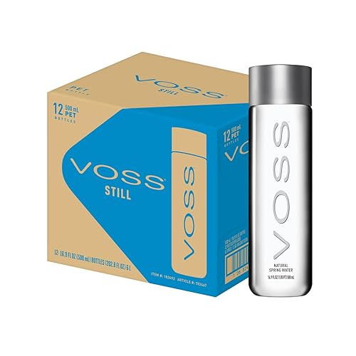 VOSS Agua Natural Embotellada Premium Sin Gas - Sin BPA - PET de Alto Grado - Botellas de Plástico Reciclables - Agua Potable Pura con Diseño de