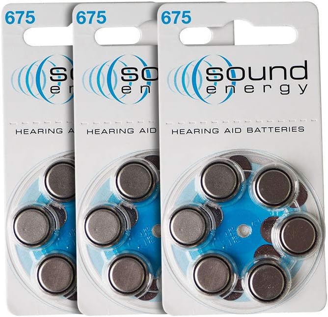 Hearing aid Batteries Size A675 (3 Pack of 6 Each) Made in UK Genuine
