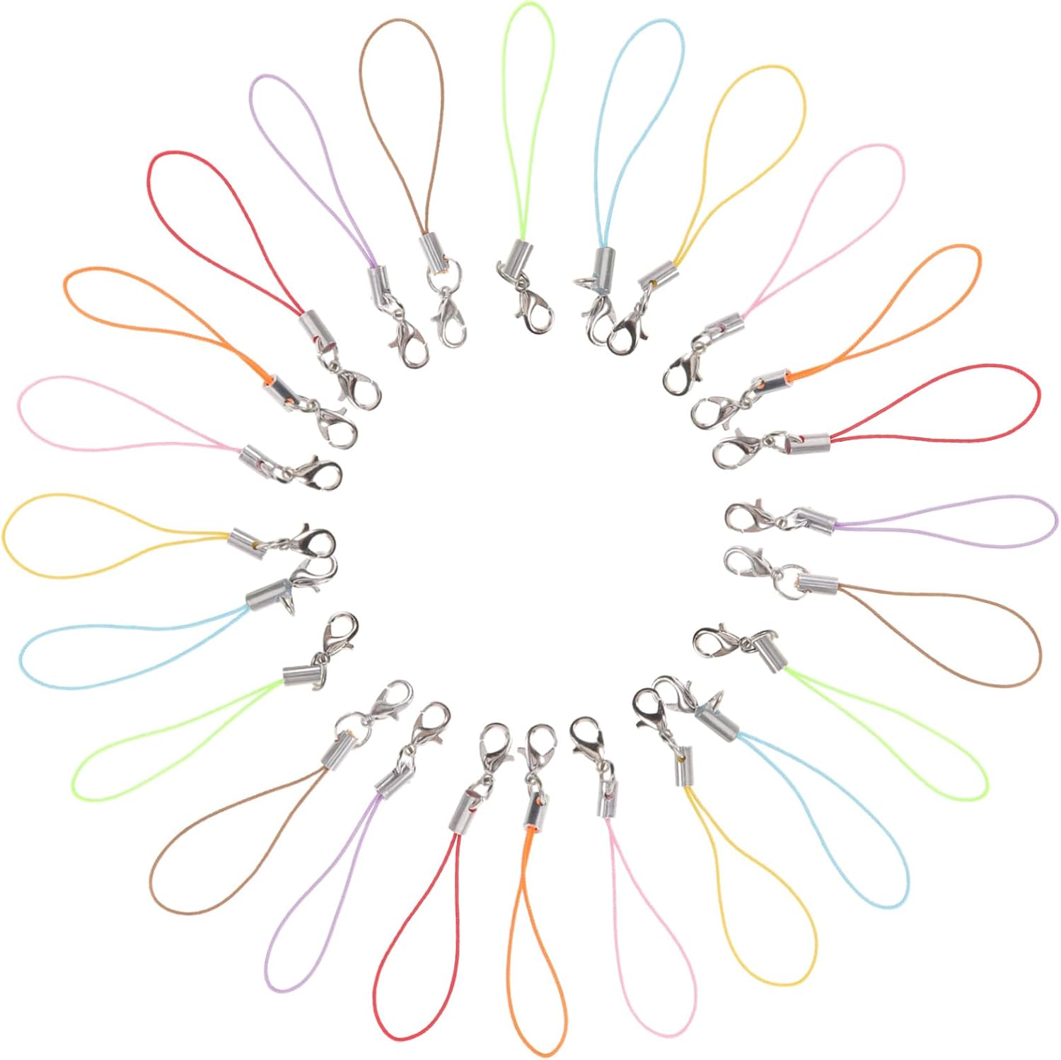 160pcs Phone Lanyard Strap DIY Charms Kit for Mobile Pendant Loops