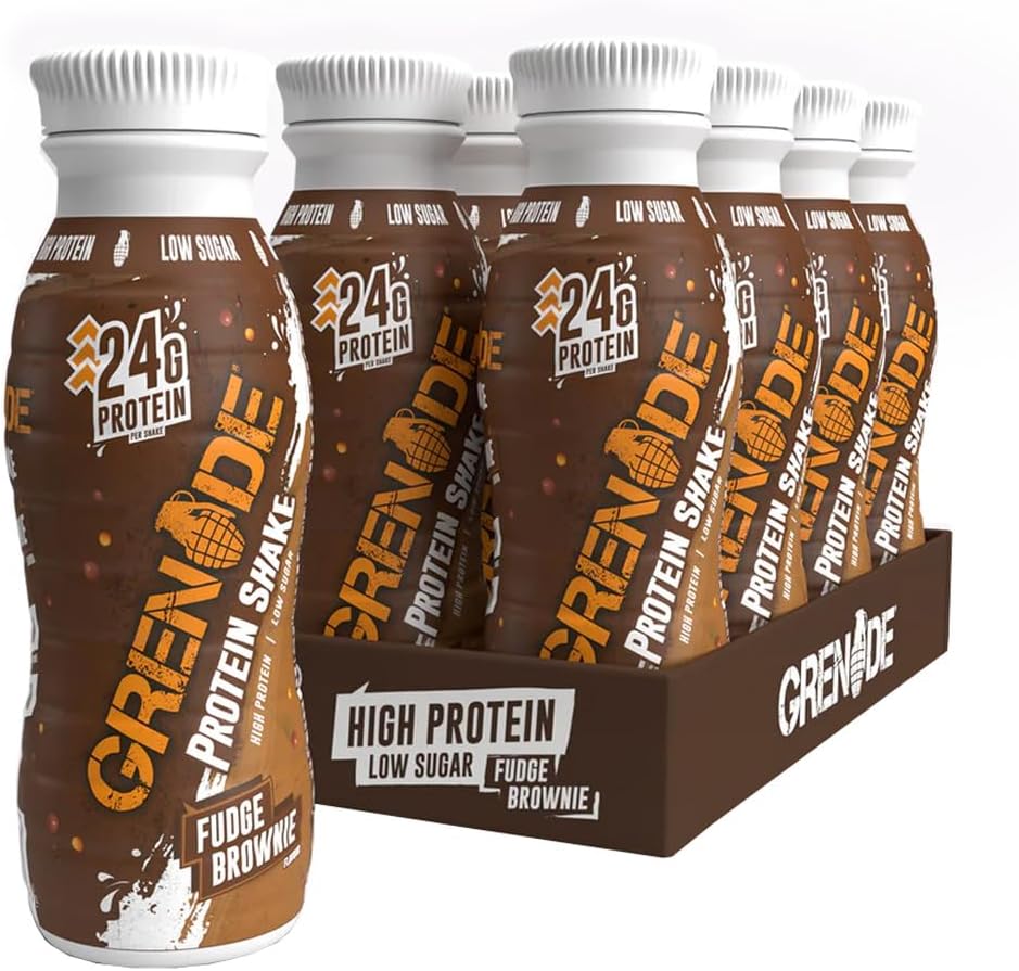 Grenade High Protein Shake, 8 x 330 ml Fudge Brownie (Packaging May