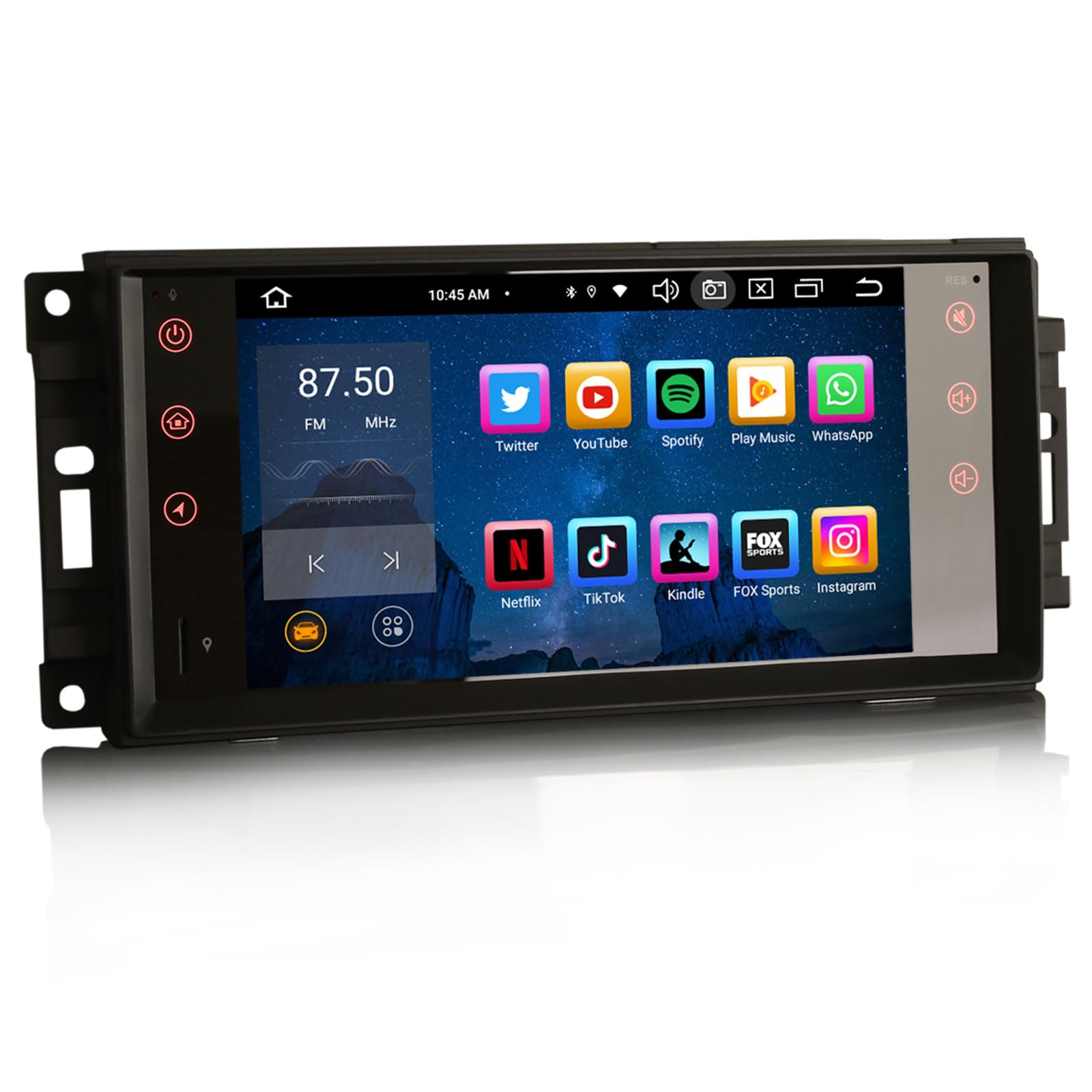 Erisin 8-Core Android 14 GPS Navegación Estéreo de Automóvil para Jeep Compass Grand Cherokee Patriot Chrysler 300C Dodge Journey Avenger Soporte CarPlay Android Auto Bluetooth 5.0 WiFi Dab+ 4GB+64GB
