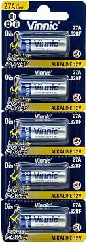 Vinnic Blister Pack of 5 Batteries 27a Alkaline 12v L828f L828f
