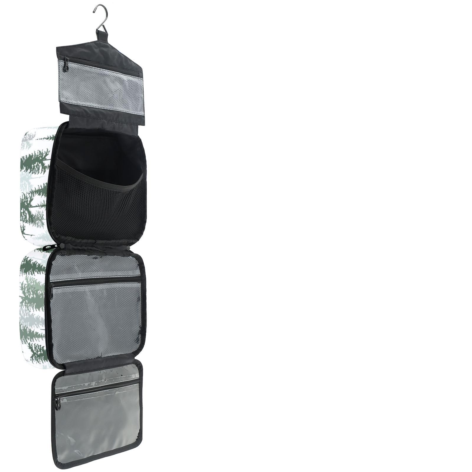 YNNALE Sewing Supply Organizer Bag, Green Pine Forest Pine Trees Portable Sewing Bags with Pockets&Hanger, Sewing Storage Box Case for Sew Supplies/Kit/Tools/Accessories (BAG ONLY)