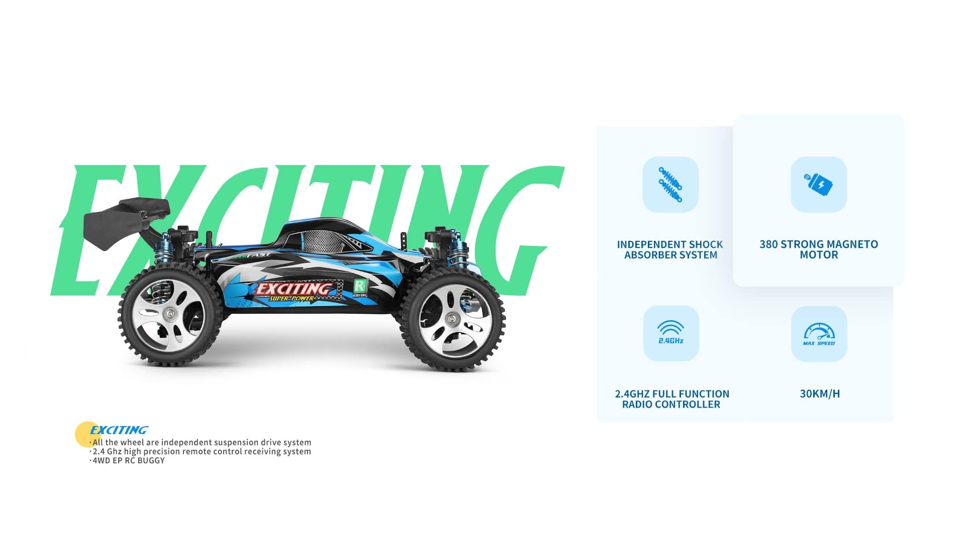 WLTOYS high speed rc car 184011 2.4G 4WD RC Car 1/18 Brush Motor Vehicle Models High Speed 30km/h Climbing Drift Off Road Toy (184011 2B)