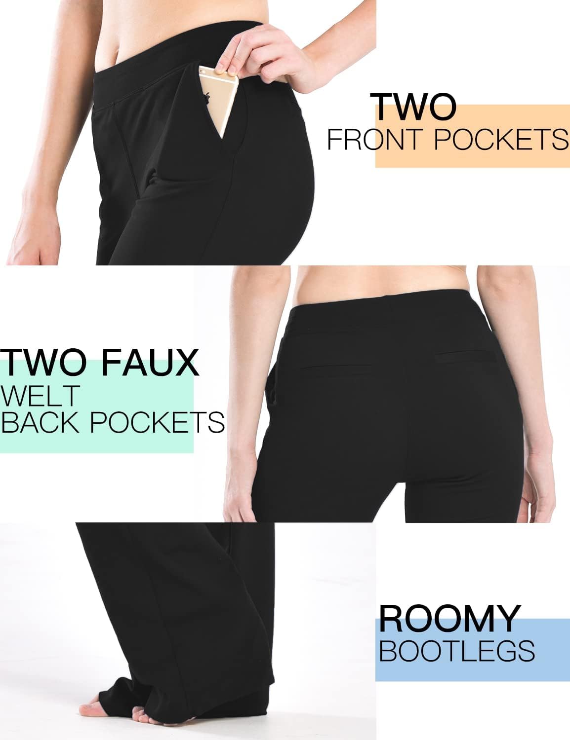 Safort 31" 34" Women Bootcut Yoga Tall Dress Pants Flare Long Trousers Work Stretchy Business Casual Slacks Pockets